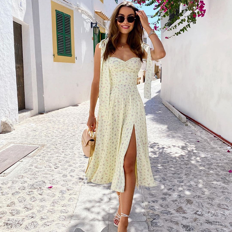 2021newasia yellow print dress women summer sleeveless tie up bow strap elegant midi dresses casual side split floral dress, Black;gray
2021newasia yellow print dress women summer sleeveless tie up bow strap elegant midi dresses casual side split floral dress, Black;gray