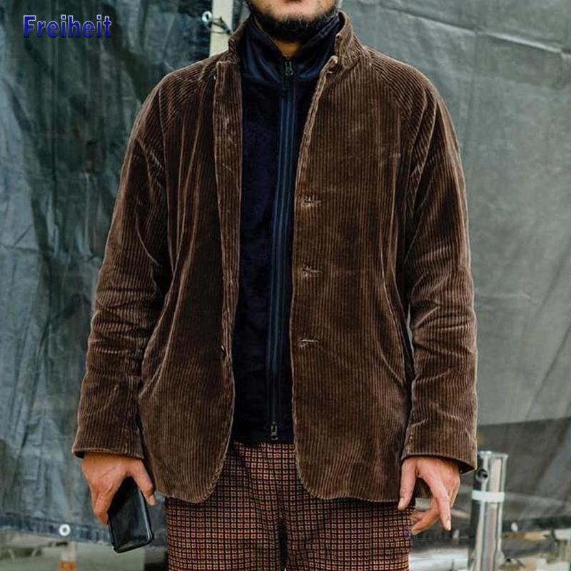 Men's Jackets Vintage Turn-down Collar Ribbed For Men Casual Long Sleeve Solid Color Outerwear 2021 Autumn Winter Fashion Mens Coats, Black;brown
Men's Jackets Vintage Turn-down Collar Ribbed For Men Casual Long Sleeve Solid Color Outerwear 2021 Autumn Winter Fashion Mens Coats, Black;brown