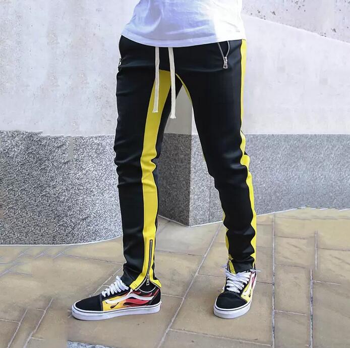 Mens Track Pants NEW Fashion Hip Hop Fitness Streetwear Trousers Men Striped Jogger Skinny Joggers Sweatpants Pantalon Homme