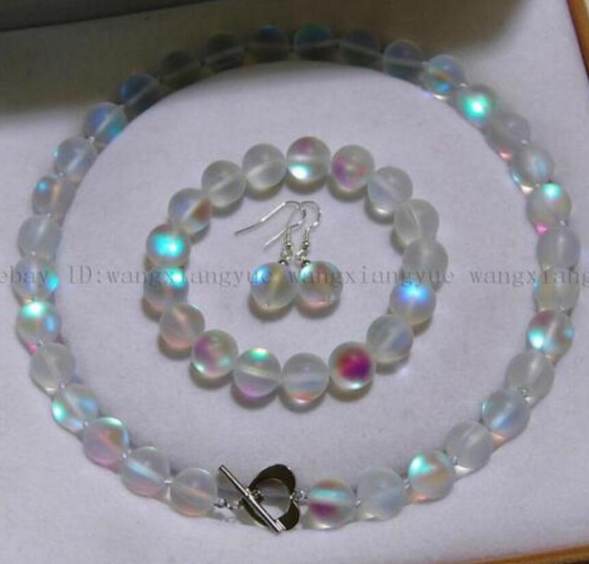 Fashion Jewelry 10mm Gray Gleamy Rainbow Moonstone Round Beads Necklace + Bracelet Earrings Set Bracelet, Black
Fashion Jewelry 10mm Gray Gleamy Rainbow Moonstone Round Beads Necklace + Bracelet Earrings Set Bracelet, Black