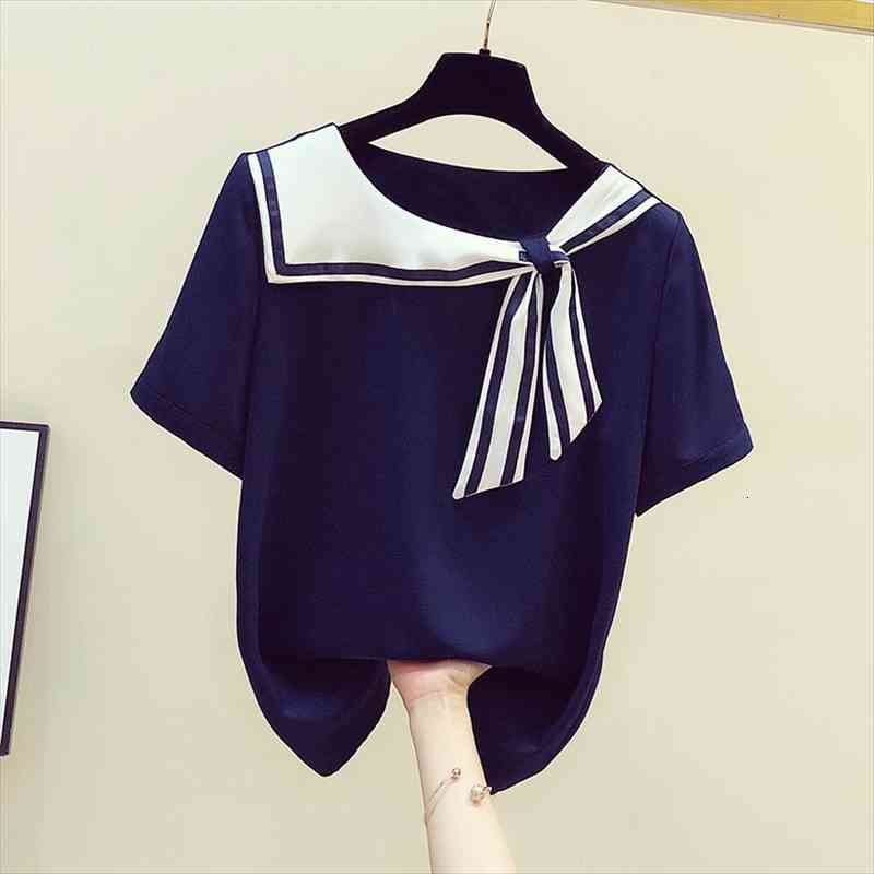 summer womens short sleeves striped sailor shirt ladies chiffon shirts blusas, White
summer womens short sleeves striped sailor shirt ladies chiffon shirts blusas, White