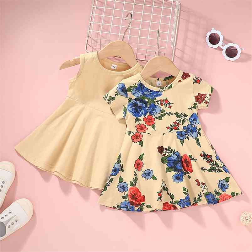 Summer Arrivals Girls Cute Dress Sleeveless O Neck Print Floral Girl Streetwear 0-2T 210629
Summer Arrivals Girls Cute Dress Sleeveless O Neck Print Floral Girl Streetwear 0-2T 210629