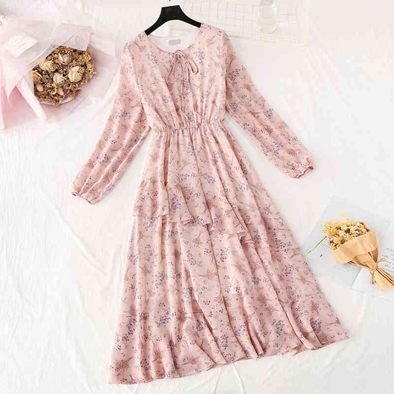 Spring Summer Dress Women O-neck Floral Print Elegant Chiffon Vestido Irregular Ruffles Elastic Waist Long Dress Robe Femme 210521, Flowers 11
Spring Summer Dress Women O-neck Floral Print Elegant Chiffon Vestido Irregular Ruffles Elastic Waist Long Dress Robe Femme 210521, Flowers 11