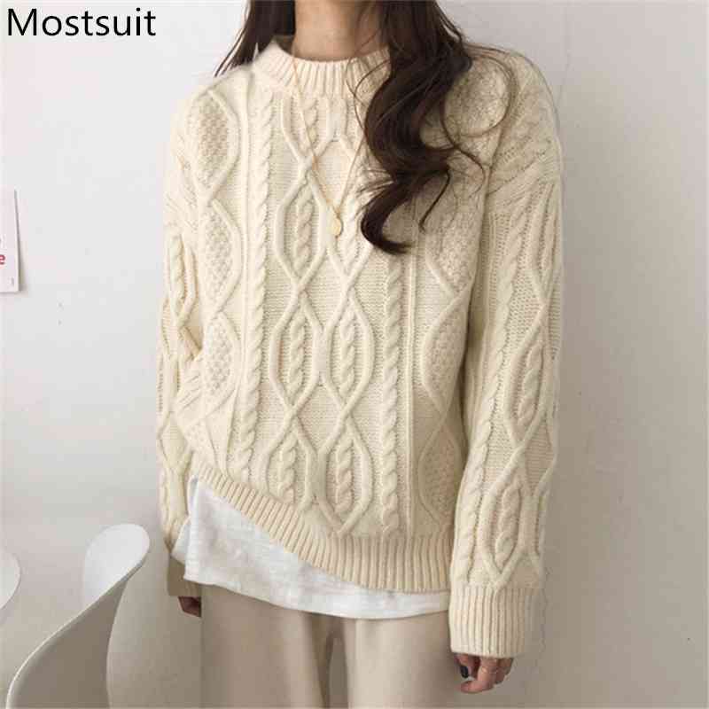 Thicken Twisted Knitted Pullover Sweater Women Autumn Winter Long Sleeve O-neck Fashion Korean Female Tops Sweaters Femme 210518, Beige
Thicken Twisted Knitted Pullover Sweater Women Autumn Winter Long Sleeve O-neck Fashion Korean Female Tops Sweaters Femme 210518, Beige