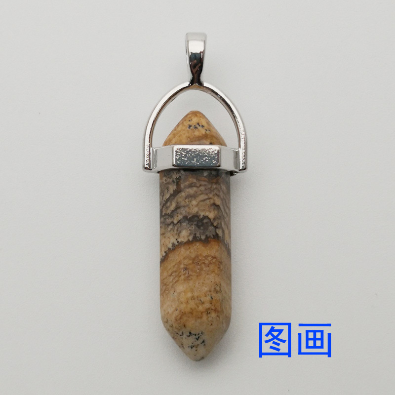 Natural Stone Hexagon Prism Charms Rose Quartz Tiger's Eye Opal Pendants Crystal Pendants Clear Chakras Gem Stone fit earrings necklace making as