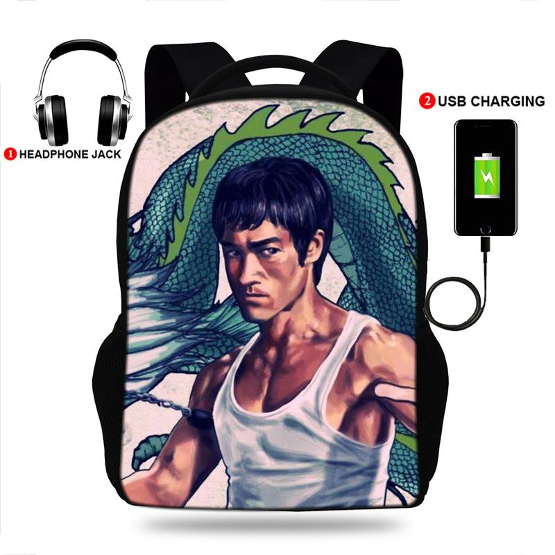 Backpack Bruce Lee Print Boys Girls Student School Bags Men Usb Charging Laptop Casual Travel
Backpack Bruce Lee Print Boys Girls Student School Bags Men Usb Charging Laptop Casual Travel