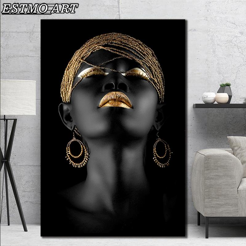 Paintings African Art Black And Gold Woman Canvas Painting Wall Character Poster Prints Scandinavian Aesthetic Home Decor 
Paintings African Art Black And Gold Woman Canvas Painting Wall Character Poster Prints Scandinavian Aesthetic Home Decor