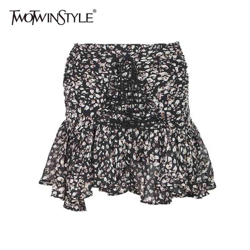 Sexy Print Leopard Skirt For Women High Waist Cross Bandage Lace Up Bowknot Hit Color Mini Skirts Female Fashion 210521, Black 
Sexy Print Leopard Skirt For Women High Waist Cross Bandage Lace Up Bowknot Hit Color Mini Skirts Female Fashion 210521, Black