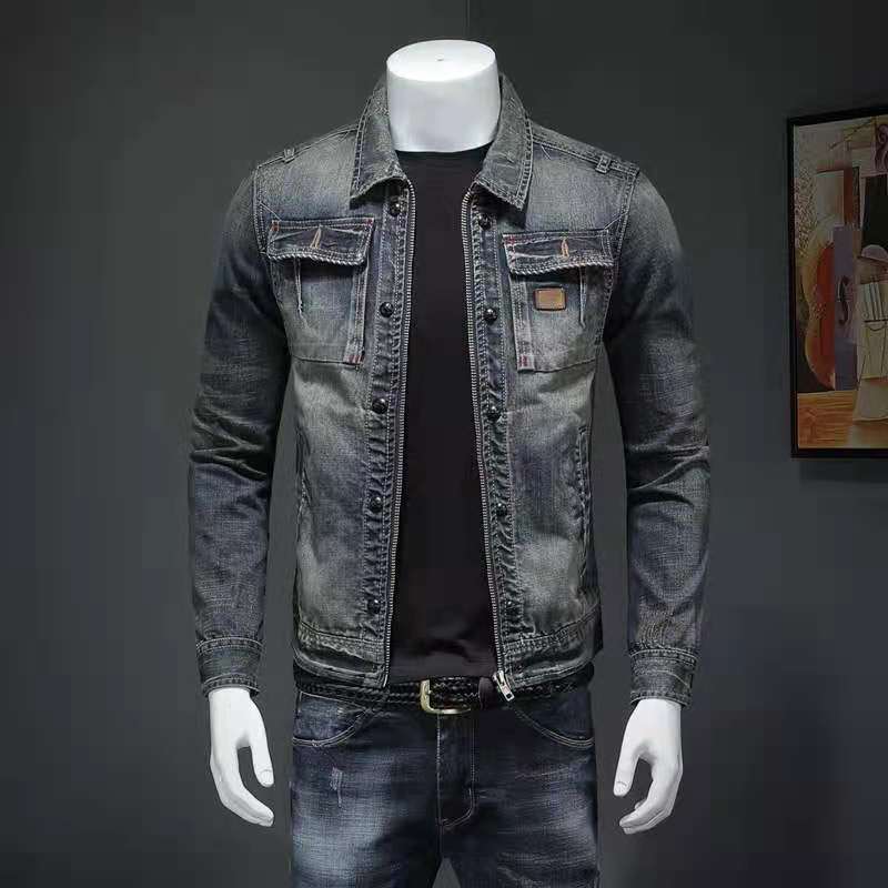 Power men spring and autumn thin denim shirt men's long-sleeved personality trend stitching retro slim casual jacket, Customize
Power men spring and autumn thin denim shirt men's long-sleeved personality trend stitching retro slim casual jacket, Customize
