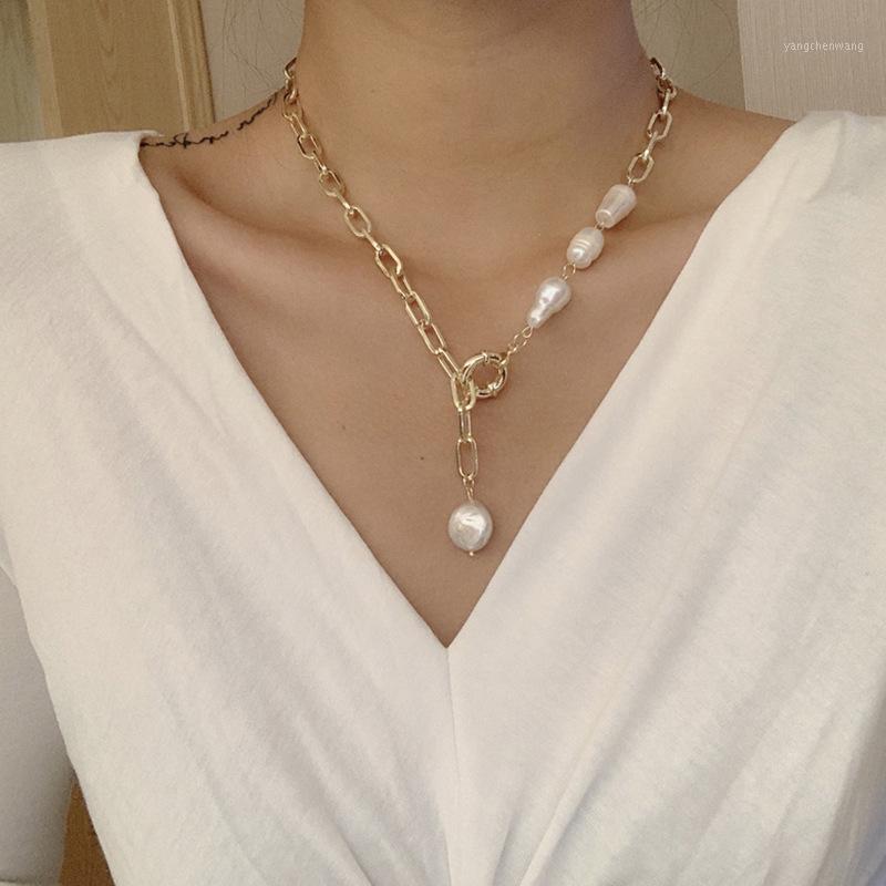 Korean Baroque Shaped Pearl Pendant Necklace Simple Temperament Asymmetric For Women Jewelry Gifts Chains
Korean Baroque Shaped Pearl Pendant Necklace Simple Temperament Asymmetric For Women Jewelry Gifts Chains