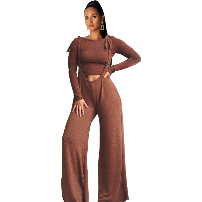 Two Piece Dress 2 Women Sets Sexy Casual Outfits Tracksuit Long Sleeve Top And Wide Leg Pants Jumpsuit Solid Set Ensemble Femme, Brown
Two Piece Dress 2 Women Sets Sexy Casual Outfits Tracksuit Long Sleeve Top And Wide Leg Pants Jumpsuit Solid Set Ensemble Femme, Brown