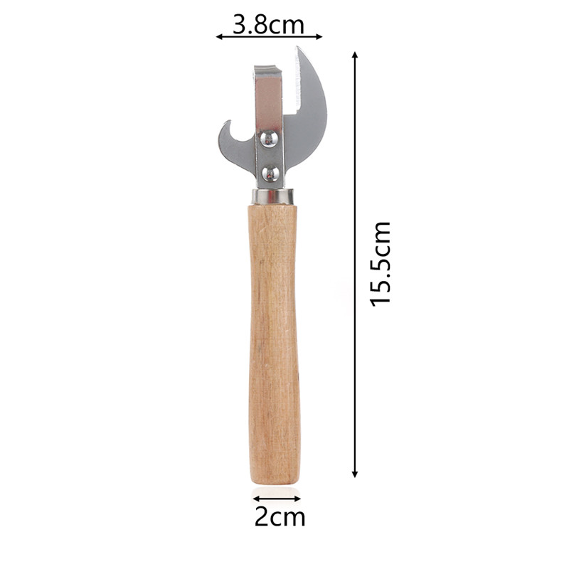 ltifunction Easy Manual Side Cut Metal Beer Bottle Stainless Steel Wood Handle Can Opener Kitchen Tools RRD7536 Free shipping
