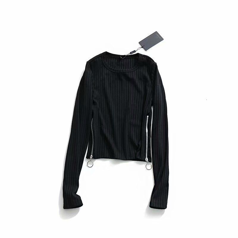 t shirt 2021 spring pullover round neck long sleeve slim fit two side zipper solid color women's, White
t shirt 2021 spring pullover round neck long sleeve slim fit two side zipper solid color women's, White
