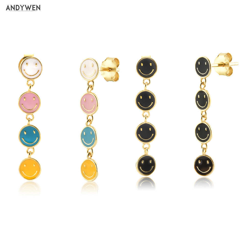 ANDYWEN 925 Sterling Silver Gold 26mm Smile Face Happy Mood Smiley Drop Earring Piercing Clips Jewelry Gift Wedding 210608
ANDYWEN 925 Sterling Silver Gold 26mm Smile Face Happy Mood Smiley Drop Earring Piercing Clips Jewelry Gift Wedding 210608