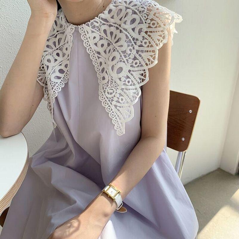 Casual Dresses Loose Retro Lace Patchwork Large Lapel Dress Women Sleeveless Big Swing Tank Fashion Vestido Feminino Pleated Chic, Black;gray
Casual Dresses Loose Retro Lace Patchwork Large Lapel Dress Women Sleeveless Big Swing Tank Fashion Vestido Feminino Pleated Chic, Black;gray