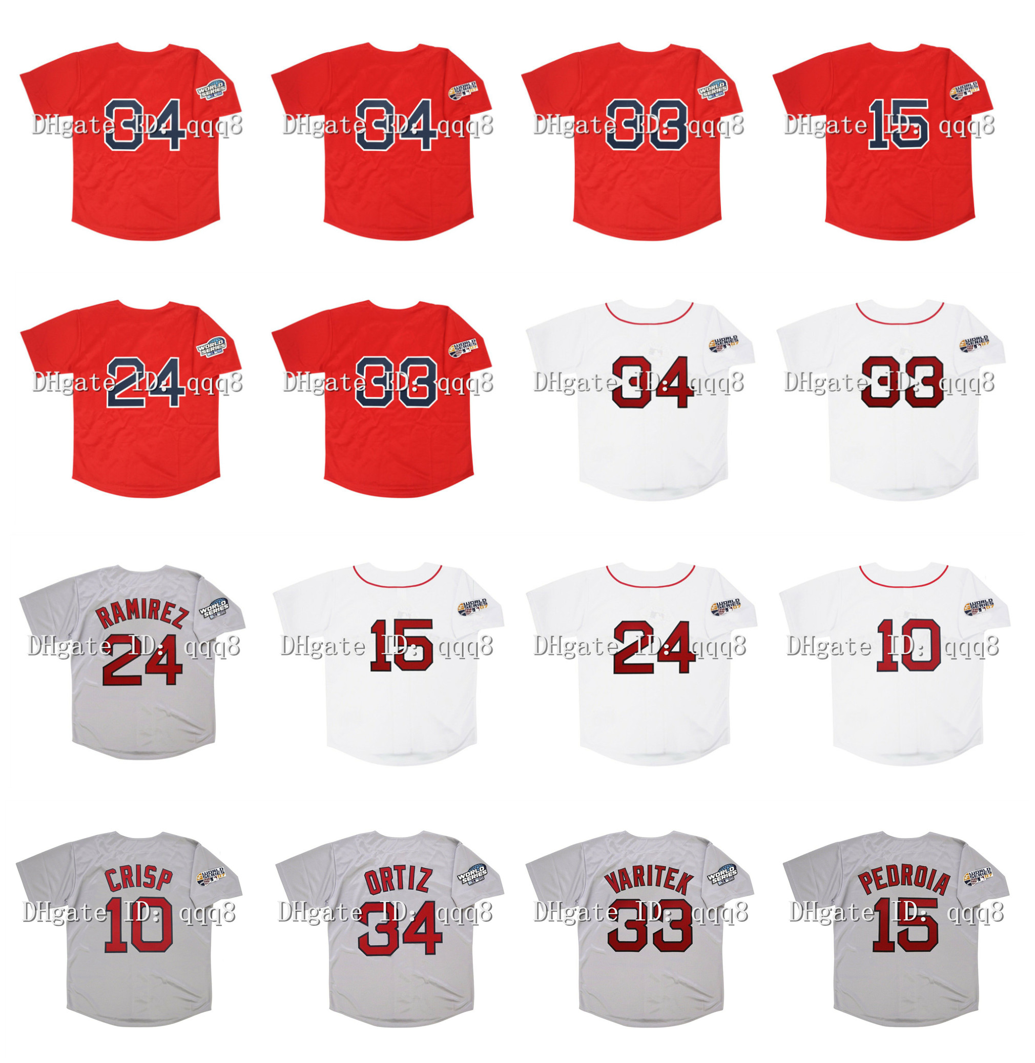 2004 Retro Manny Ramirez Boston Baseball Jerseys 2007 David Red Sox Ortiz 15 Dustin Pedroia 33 Jason Varitek 10 Coco Crisp Red White Grey Vintage, As pic
2004 Retro Manny Ramirez Boston Baseball Jerseys 2007 David Red Sox Ortiz 15 Dustin Pedroia 33 Jason Varitek 10 Coco Crisp Red White Grey Vintage, As pic