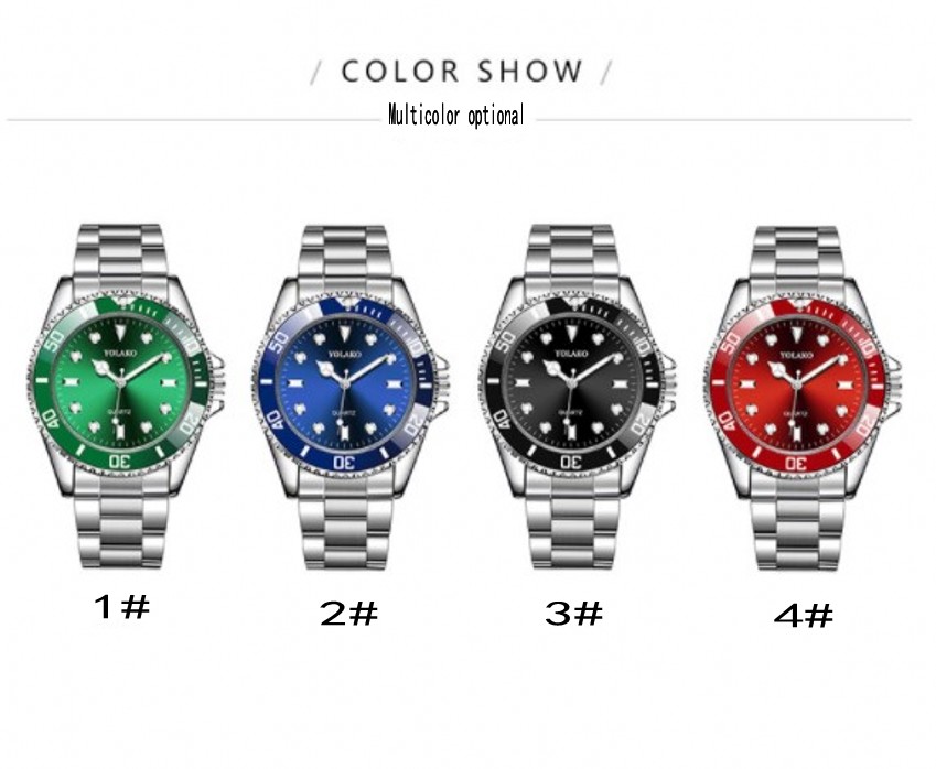 Men's 40mm single fold button Watch Men's Watch Fashion steel strap quartz watch, Black
Men's 40mm single fold button Watch Men's Watch Fashion steel strap quartz watch, Black