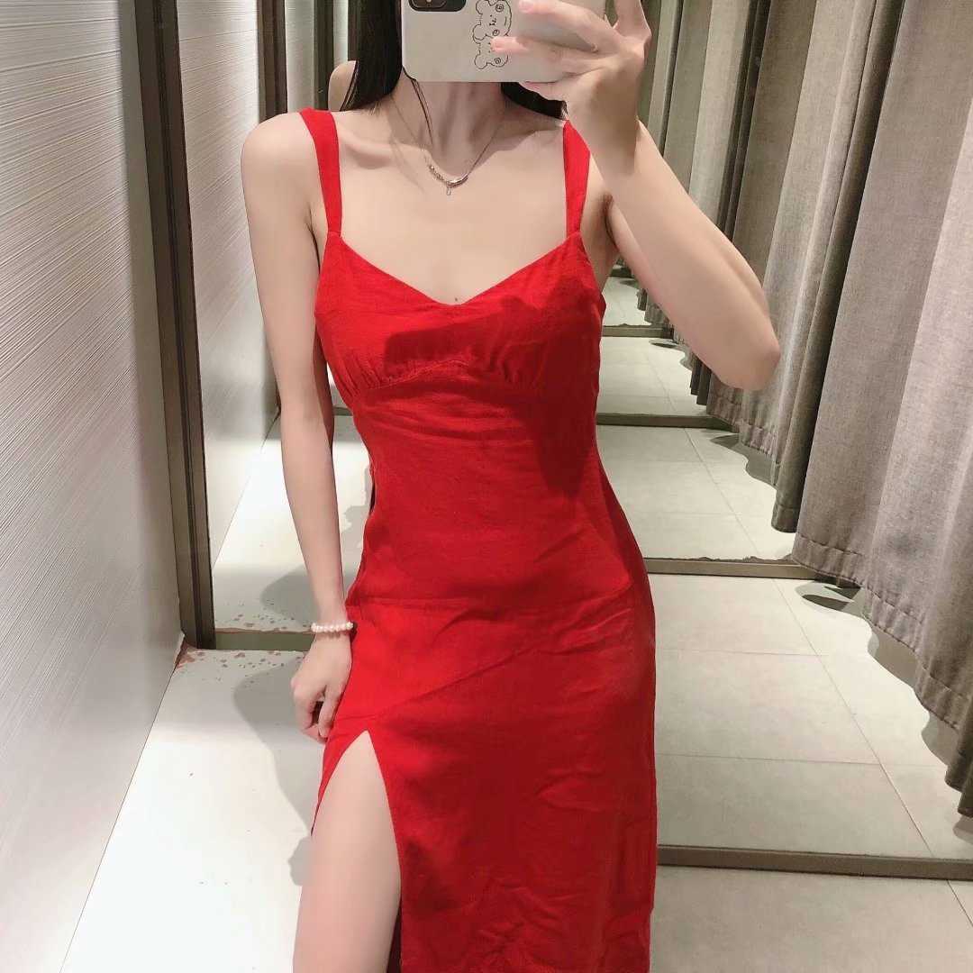Summer Dress Women elegant Casual Fashion Chic Lady High Split Corset dress Prom Dresses Woman robe femme 210709