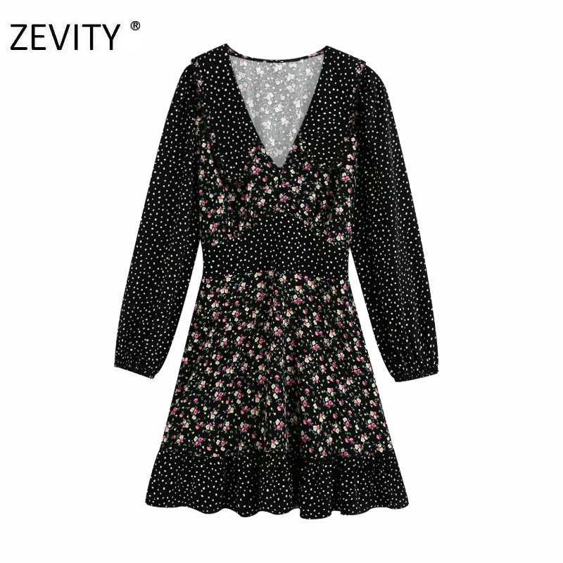 ZEVITY Women Vintage flower dots print patchwork hem ruffles mini Dress female elastic waist Vestidos Casual slim Dresses DS4264 210603, As pic ds4264bb
ZEVITY Women Vintage flower dots print patchwork hem ruffles mini Dress female elastic waist Vestidos Casual slim Dresses DS4264 210603, As pic ds4264bb