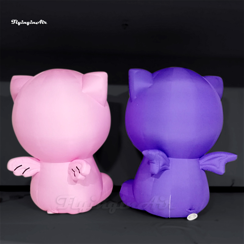 Cute Advertising Inflatable Angel Pig 2.5m Cartoon Animal Balloon Blow Up Chubby Flying Piggy With Wings For Outdoor Event