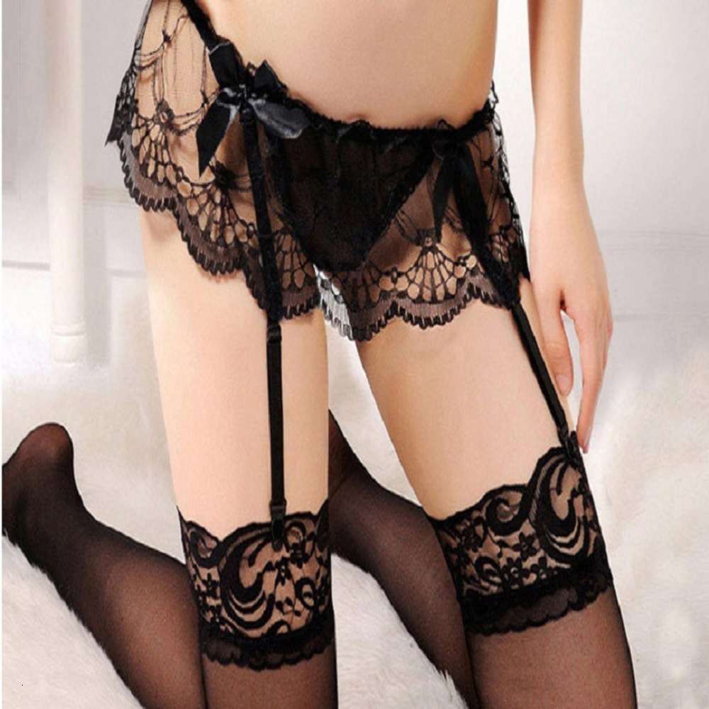 Lotus Sexy Lace Garter women's fun set three point underwear stockings, Black;white
Lotus Sexy Lace Garter women's fun set three point underwear stockings, Black;white