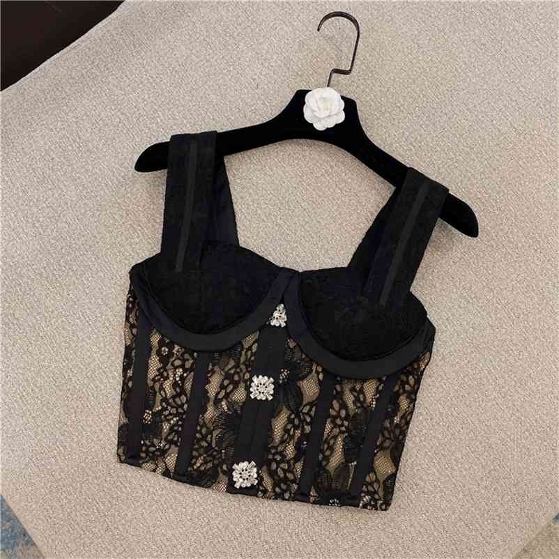 Spring Arrivals Short Decoration Show The Chest Patchwork Lace Sexy Style Camis MZ544 210525, Black
Spring Arrivals Short Decoration Show The Chest Patchwork Lace Sexy Style Camis MZ544 210525, Black