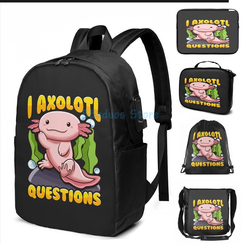 Backpack Graphic Print Cute & Funny I Axolotl Questions Pun Walking Fish USB Charge Men School Bags Women Bag Travel Laptop, Drawstring bag
Backpack Graphic Print Cute & Funny I Axolotl Questions Pun Walking Fish USB Charge Men School Bags Women Bag Travel Laptop, Drawstring bag