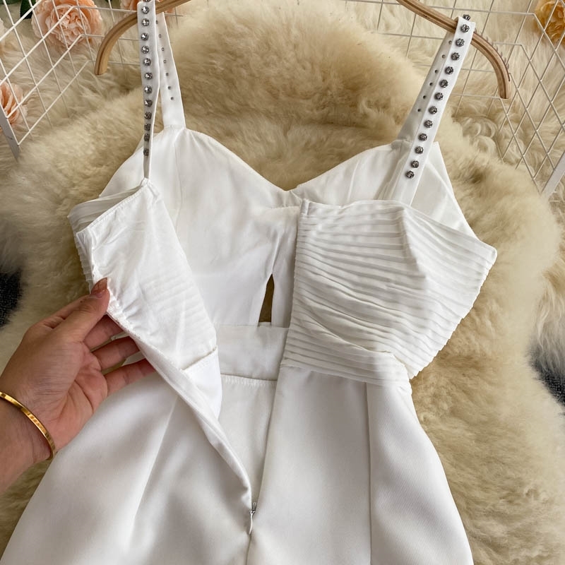 Fashion Women's Dress Summer Spaghetti Strap Bow knot V-neck Sleeveless Mini Dress Sexy Party Club Dress Vestidos 210515