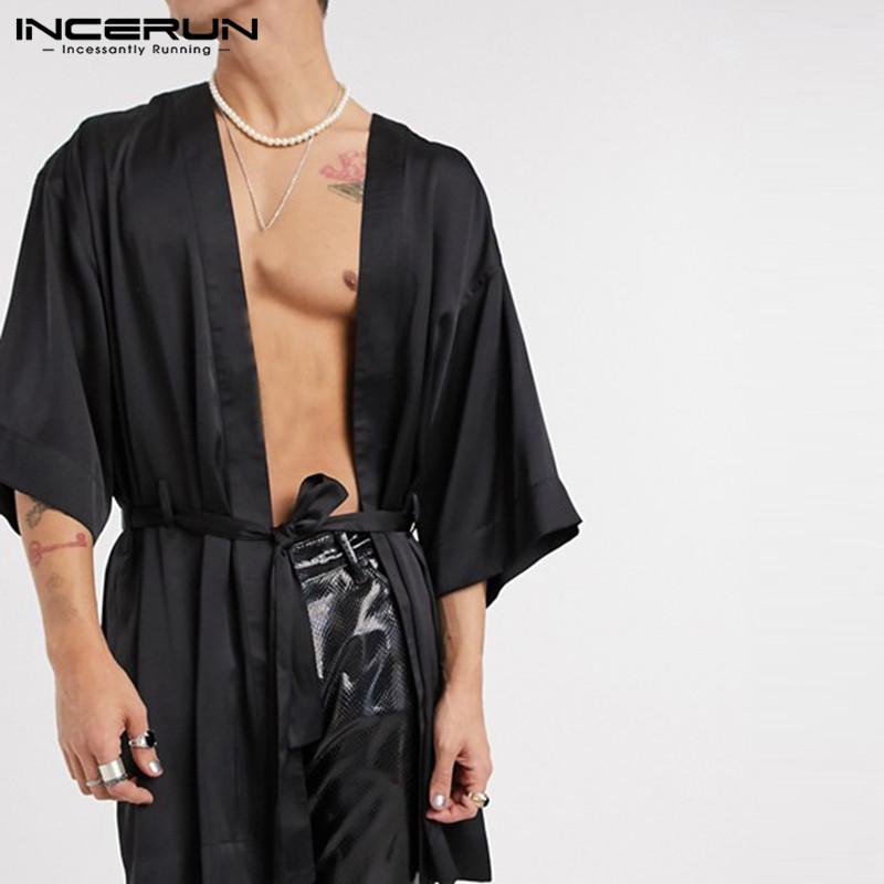 Men' Sleepwear Leisure Solid Color Cardigan Half Sleeve Nightgown INCERUN Men Fashion Sleep Robe Sexy Lace Up Cozy Homewear Bathrobes Plus, Black
Men' Sleepwear Leisure Solid Color Cardigan Half Sleeve Nightgown INCERUN Men Fashion Sleep Robe Sexy Lace Up Cozy Homewear Bathrobes Plus, Black