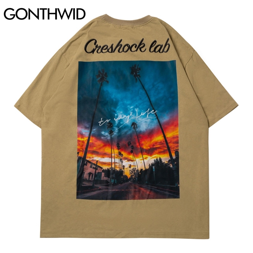 Tees Shirts Hip Hop Sunset Landscape Print Streetwear Tshirts Harajuku Fashion Summer Short Sleeve Cotton T-Shirts Tops 210602, Khaki
Tees Shirts Hip Hop Sunset Landscape Print Streetwear Tshirts Harajuku Fashion Summer Short Sleeve Cotton T-Shirts Tops 210602, Khaki