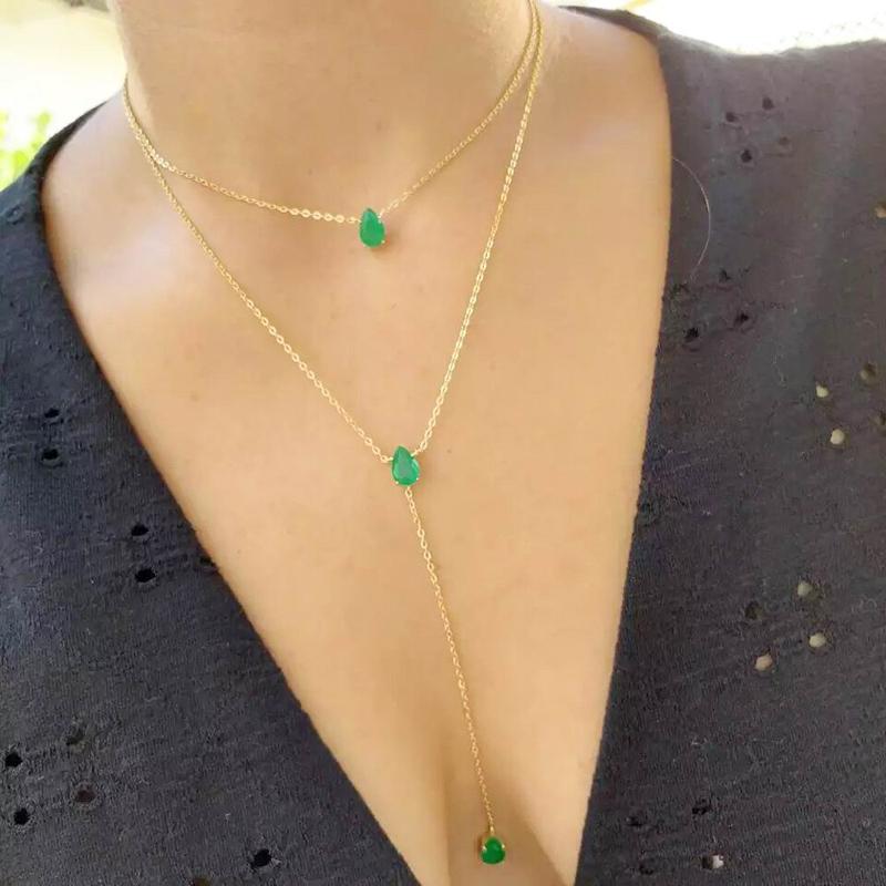 Dainty Silver Color Double Layer Chain Statement Necklace With Green Cz Zircon For Women Jewelry Wholesale 2021 Pendant Necklaces
Dainty Silver Color Double Layer Chain Statement Necklace With Green Cz Zircon For Women Jewelry Wholesale 2021 Pendant Necklaces