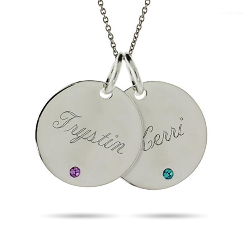 Wholesale Silver Engraved Name Disc Necklace Birthstone Double Round Initial Tag Pendent BFF Jewerlry Graduation Gift Chains
Wholesale Silver Engraved Name Disc Necklace Birthstone Double Round Initial Tag Pendent BFF Jewerlry Graduation Gift Chains