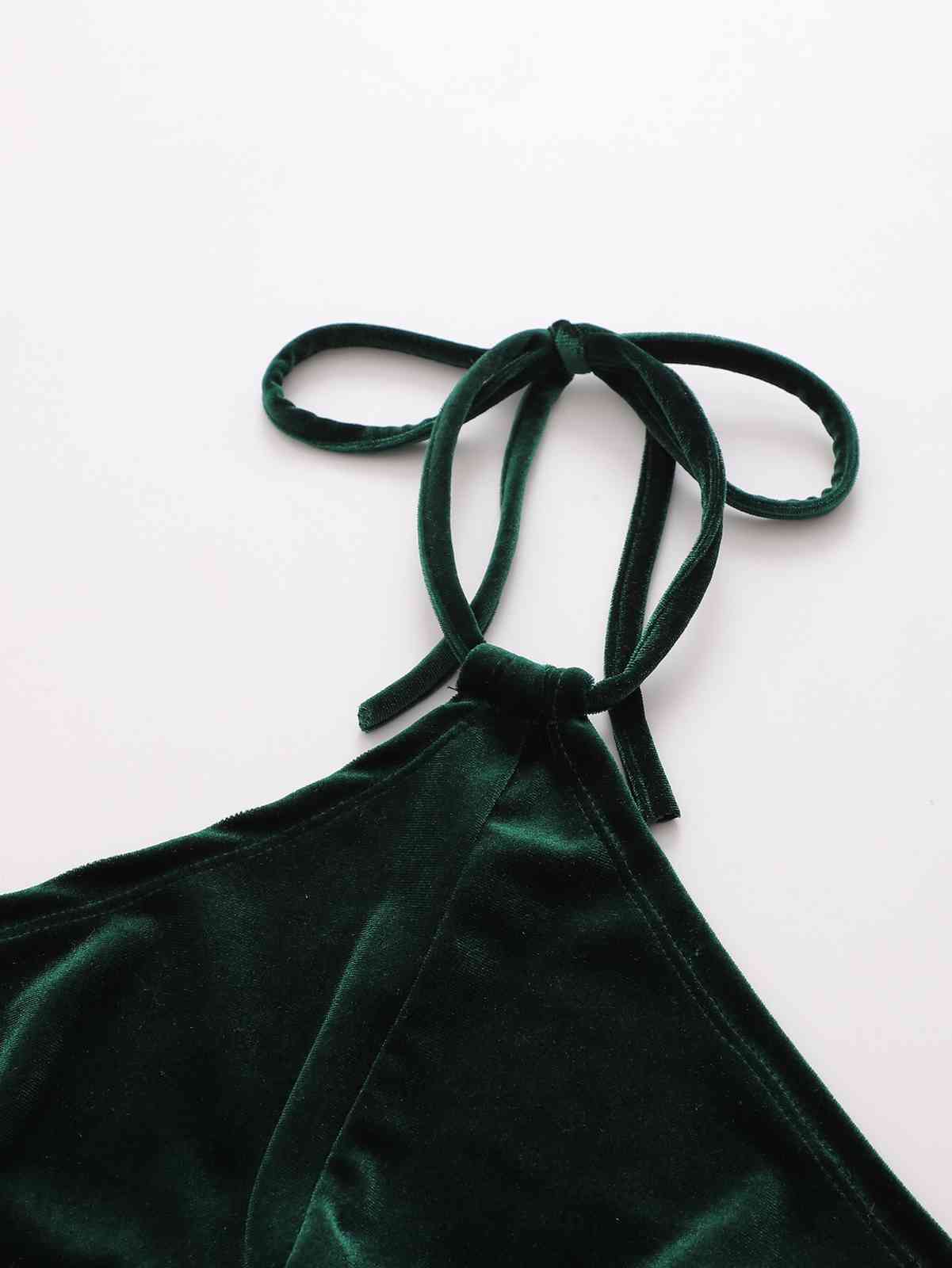 Sexy Tie Bow Halter Collar Women Velvet Dress Hem Slit Backless Celebrity Party Club Bandage Long Dresses Vestidos 210429