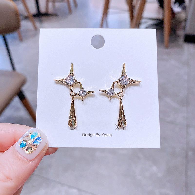 Stud Unique Design Cross Star Earrings For Women Gold Color Plated Cubic Zircon Fashion Party Jewelry, Golden;silver
Stud Unique Design Cross Star Earrings For Women Gold Color Plated Cubic Zircon Fashion Party Jewelry, Golden;silver