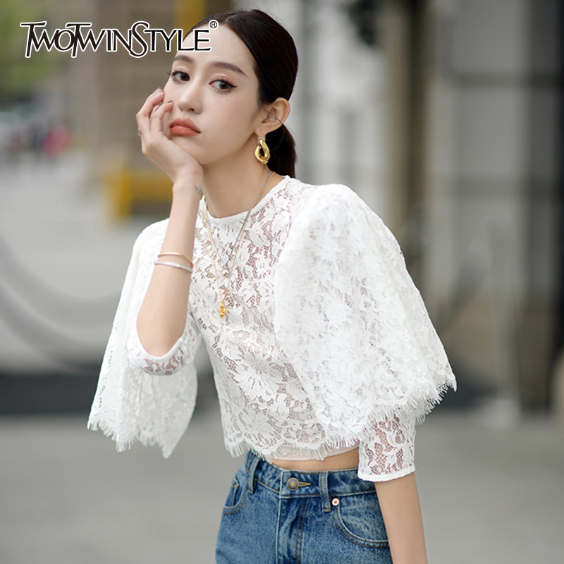 White Elegant Short Shirts For Women O Neck Flying Half Sleeve Patchwork Lace Blouses Female Fashion Clothing 210524
White Elegant Short Shirts For Women O Neck Flying Half Sleeve Patchwork Lace Blouses Female Fashion Clothing 210524