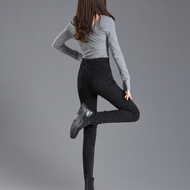 Autumn Skinny High Waist Jeans Woman Denim Trousers Blue Boyfriend Style Women Casual Black Pencil Pants 10835 210518