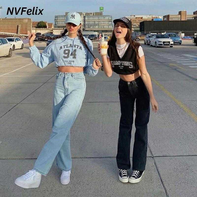 Summer Baggy Jeans Women Comfort Wide Leg Denim Pants Casual High Loose Straight Trousers Femme Plus Size Cotton 210922