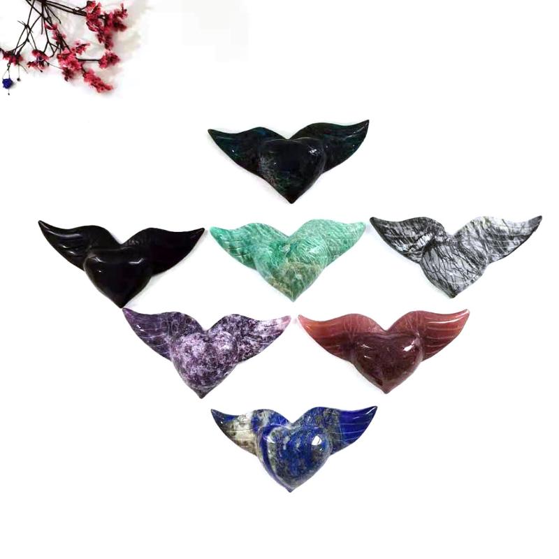 Decorative Objects & Figurines Natural High Quality Heart Flying Stone Crystal Strawberry Apatite Rose Quartz Lapis Lazuli Folk Crafts
Decorative Objects & Figurines Natural High Quality Heart Flying Stone Crystal Strawberry Apatite Rose Quartz Lapis Lazuli Folk Crafts