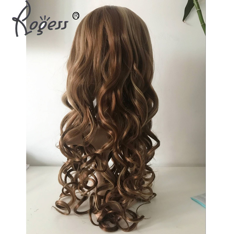 Beautiful Long Brown Mixed Blond High Temperature Hair wig for Fashion Ladys Daily Life Cosplay