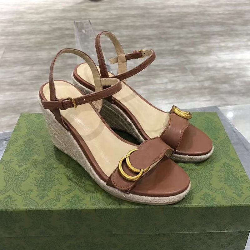 Designer Women Sandals Wedge Platform High Heels Lady Sexy Thick Bottom High-heeled All-match Light Twine Braided Stylist Shoe With Box
Designer Women Sandals Wedge Platform High Heels Lady Sexy Thick Bottom High-heeled All-match Light Twine Braided Stylist Shoe With Box