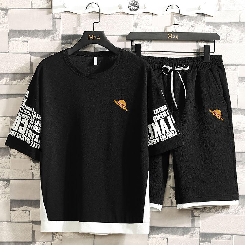 Men's Tracksuits LKSXSCL Suit Short-sleeved T-shirt Japanese Tide Brand Summer Trend A Set Of Sports And Leisure Plus Size Shorts, Gray 1
Men's Tracksuits LKSXSCL Suit Short-sleeved T-shirt Japanese Tide Brand Summer Trend A Set Of Sports And Leisure Plus Size Shorts, Gray 1