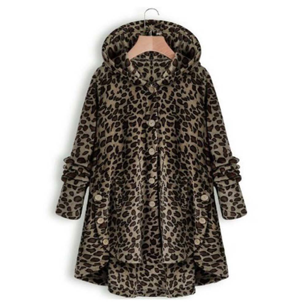 Thin Wool Blend Fashion Women Button Coat Fluffy Turn-down Collar Outwear Jacket Casual Tops Hooded Pullover Loose Sweater 210428