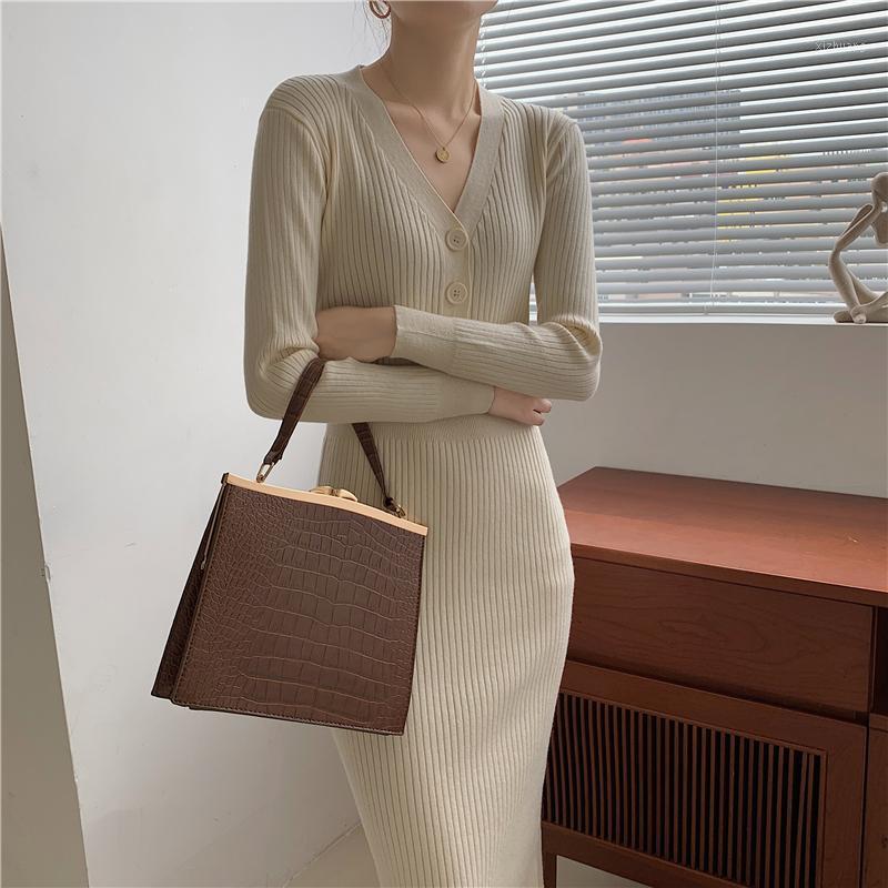 Casual Dresses V Neck Elegant Knitted Woman Jumper Korean Solid 2021 Thick Sweater Dress Women Winter Pollover Warm Robe, Emerald green
Casual Dresses V Neck Elegant Knitted Woman Jumper Korean Solid 2021 Thick Sweater Dress Women Winter Pollover Warm Robe, Emerald green