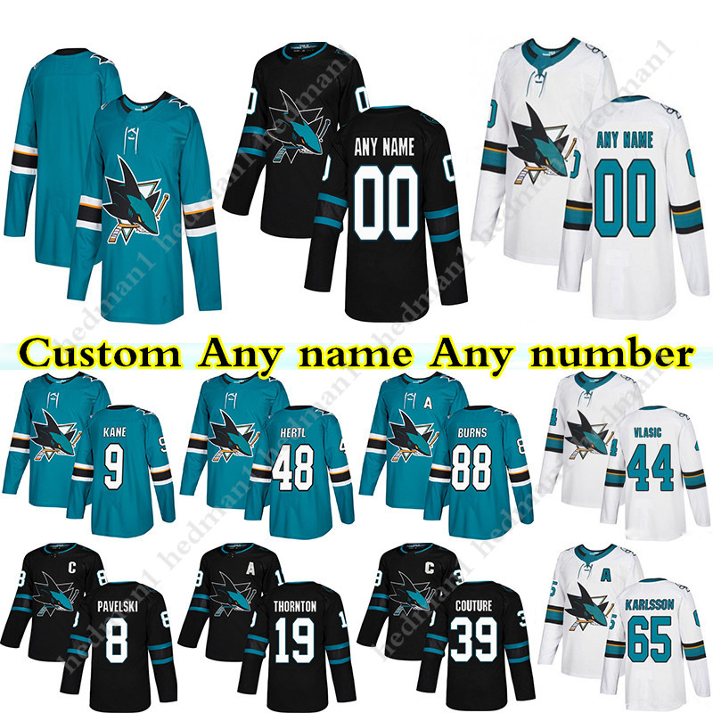 Custom San Jose Sharks hockey jerseys 88 brent burns 39 logan couture 65 erik karlsson 9 evander kane any number and name, Black
Custom San Jose Sharks hockey jerseys 88 brent burns 39 logan couture 65 erik karlsson 9 evander kane any number and name, Black