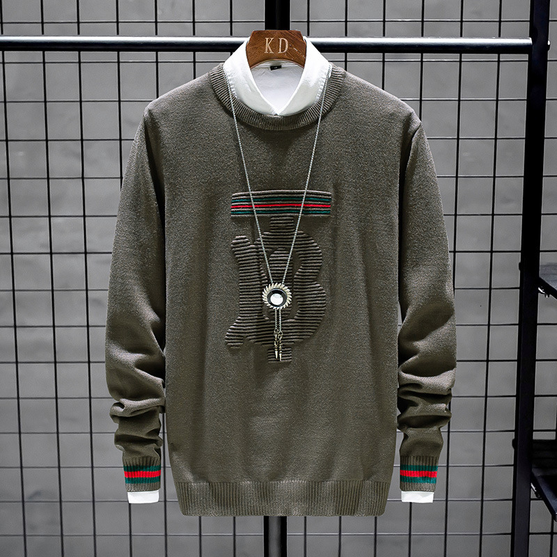 sweater knit autumn and winter men's clothing jacquard round neck pullover bottom coat, White;black
sweater knit autumn and winter men's clothing jacquard round neck pullover bottom coat, White;black