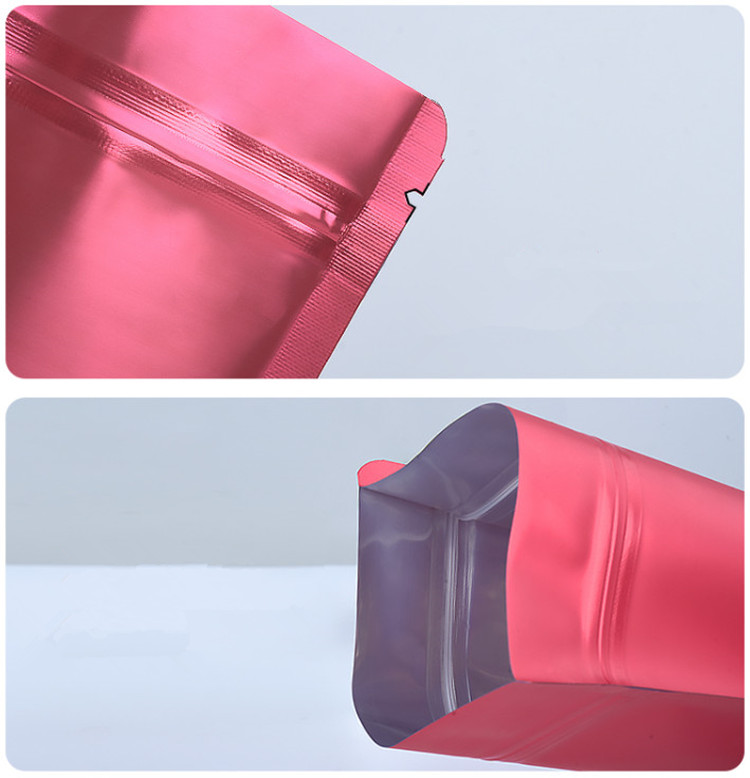 100pcs Stand up Matte Red Window Zip Lock Aluminum Foil Bag Resealable Meat Coffee Powder Snack Nuts Xmas Wedding Gifts Heat Sealing Packaging Pouches