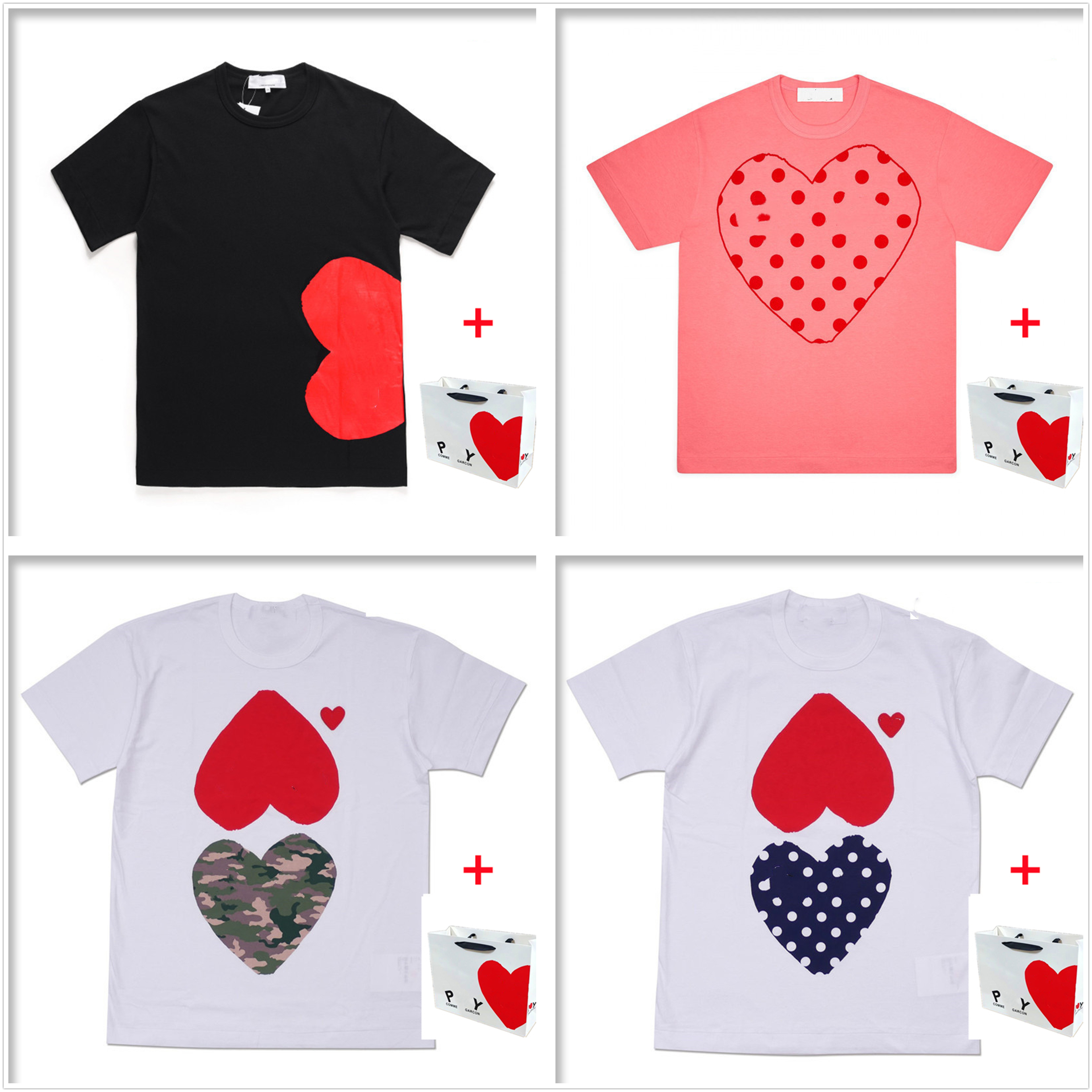 Men T-Shirts women t shirt high-quality Tee Japanese cotton short-sleeved embroidered red heart big love print smiley face couple bottoming collection C08, 1pcs buttons
Men T-Shirts women t shirt high-quality Tee Japanese cotton short-sleeved embroidered red heart big love print smiley face couple bottoming collection C08, 1pcs buttons