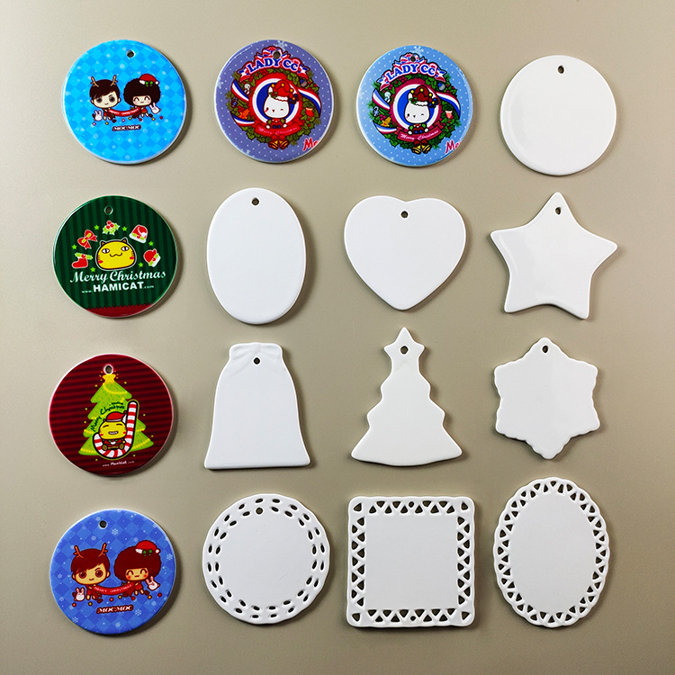 9 Styles Blank White Sublimation Ceramic Party Decoration Pendants Creative Christmas Ornaments Heat Transfer Printing DIY Gifts
9 Styles Blank White Sublimation Ceramic Party Decoration Pendants Creative Christmas Ornaments Heat Transfer Printing DIY Gifts