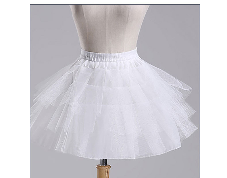 White Petticoat for Girls Crinoline Underskirt Flower Girl Prom Ball Gown Dress Puffy Skirt Jupon
