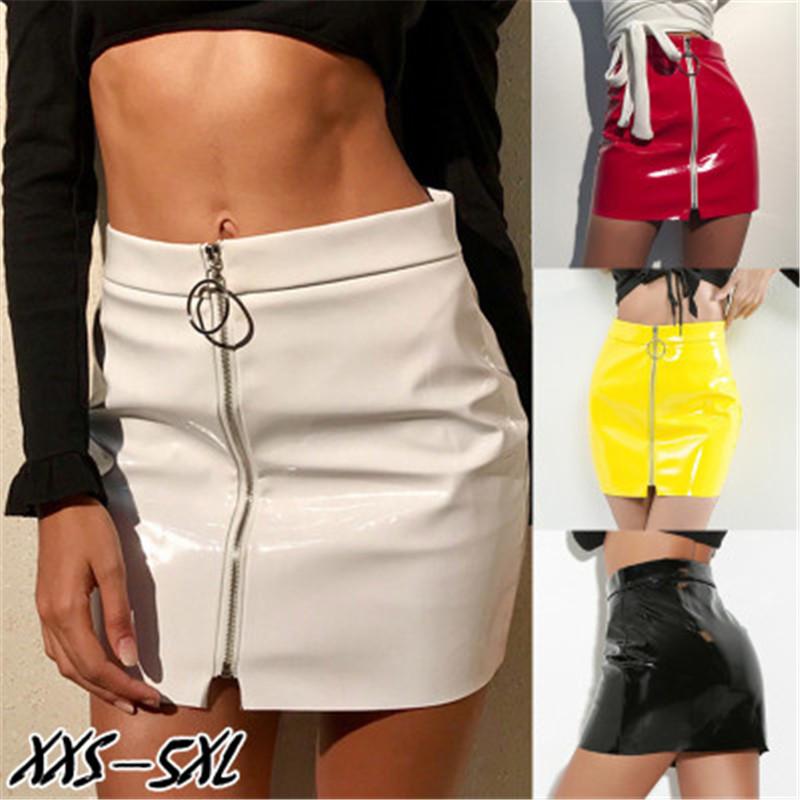 Womens Ring Zipper Skirts Fashion Trend Bright Leather PU Casual Party Skirt Designer Female Summer Sexy Slim Low Waist Mini Short Dresses, Red
Womens Ring Zipper Skirts Fashion Trend Bright Leather PU Casual Party Skirt Designer Female Summer Sexy Slim Low Waist Mini Short Dresses, Red